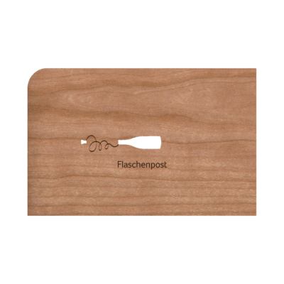 Zubehör: Holzpost Grußkarte 'Flaschenpost'