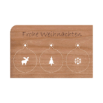 Holzpost Grußkarte 'Weihnachtskugeln'