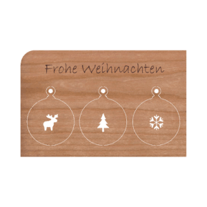 Zubehör: Holzpost Grußkarte 'Frohe Weihnachten'
